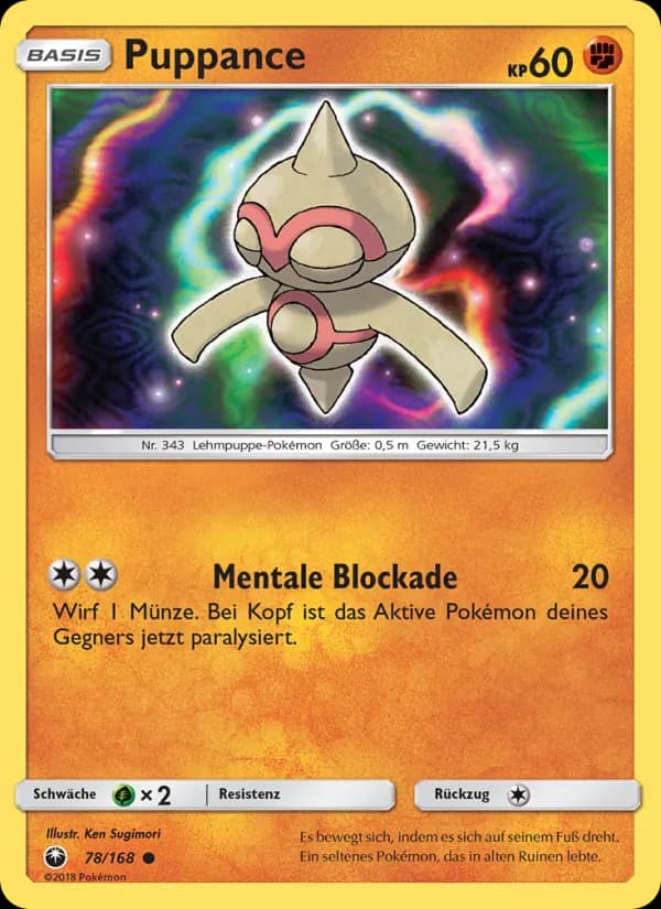 Puppance card in German