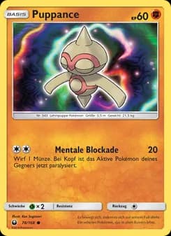 Puppance card in German