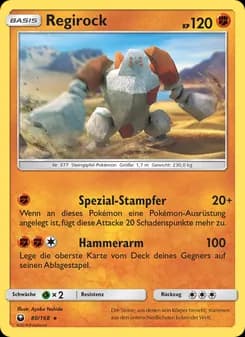 Regirock card in German