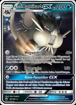 Alola-Rattikarl GX card in German