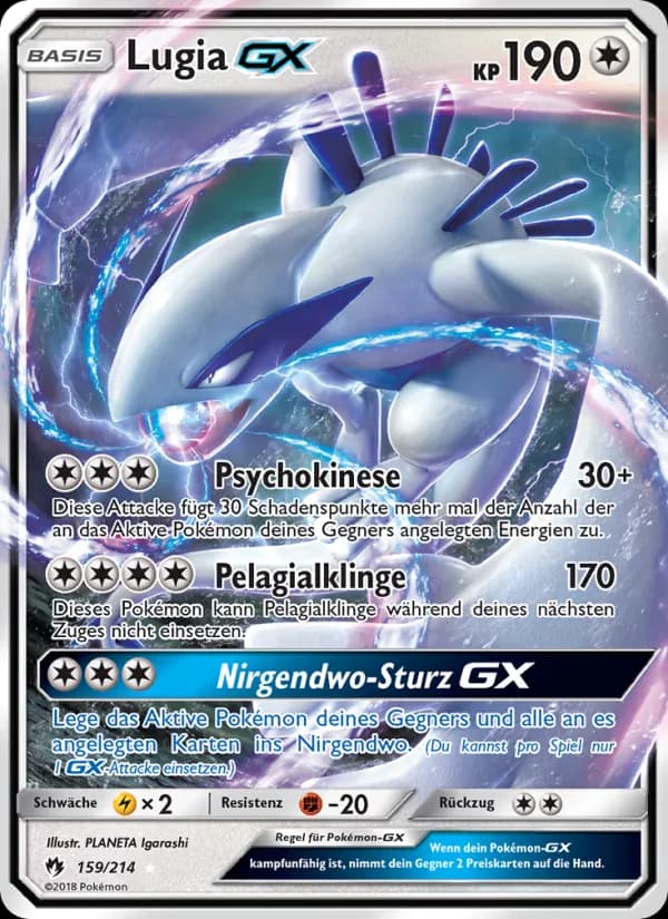 Lugia GX card in German