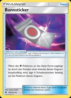 Bannsticker card in German