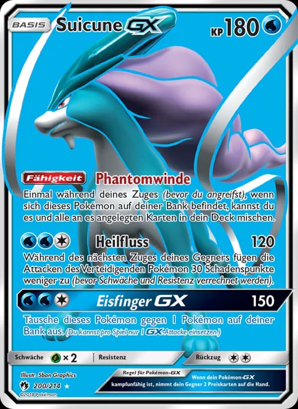 Suicune GX card in German