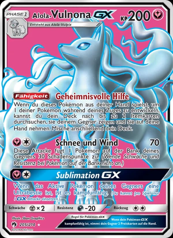 Alola Vulnona GX card in German