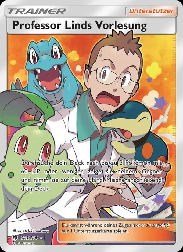 Professor Linds Vorlesung card in German