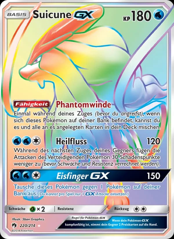 Suicune GX card in German
