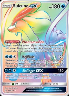 Suicune GX card in German