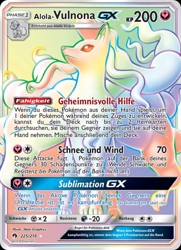 Alola Vulnona GX card in German