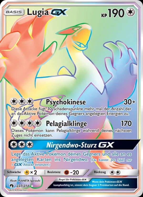 Lugia GX card in German