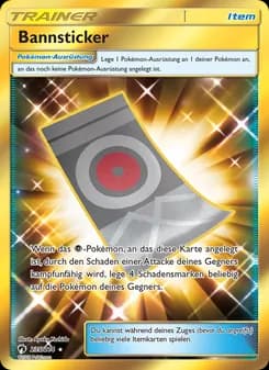 Bannsticker card in German