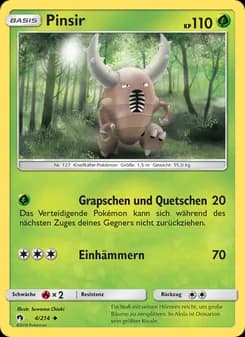 Pinsir card in German