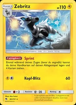 Zebritz card in German