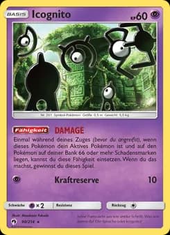 Icognito card in German