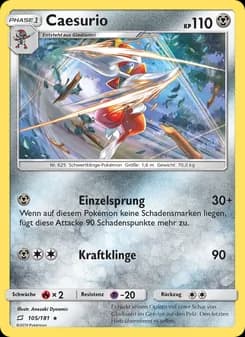 Caesurio card in German
