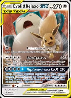 Evoli & Relaxo GX card in German