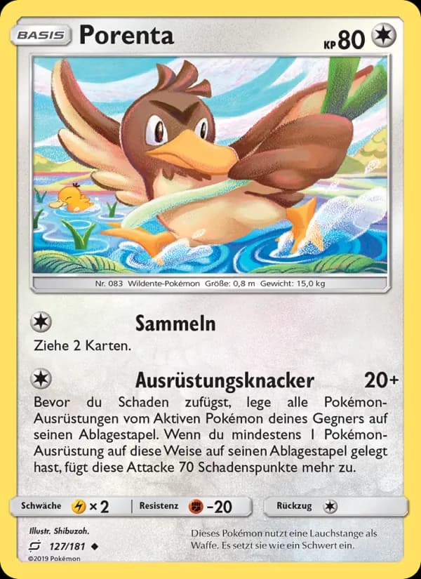 Porenta card in German