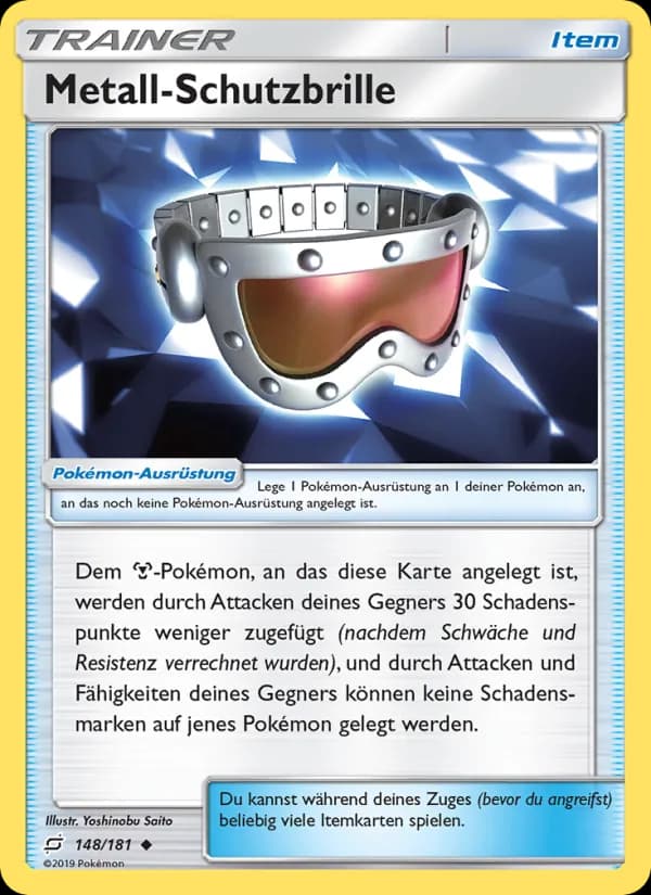 Metall-Schutzbrille card in German