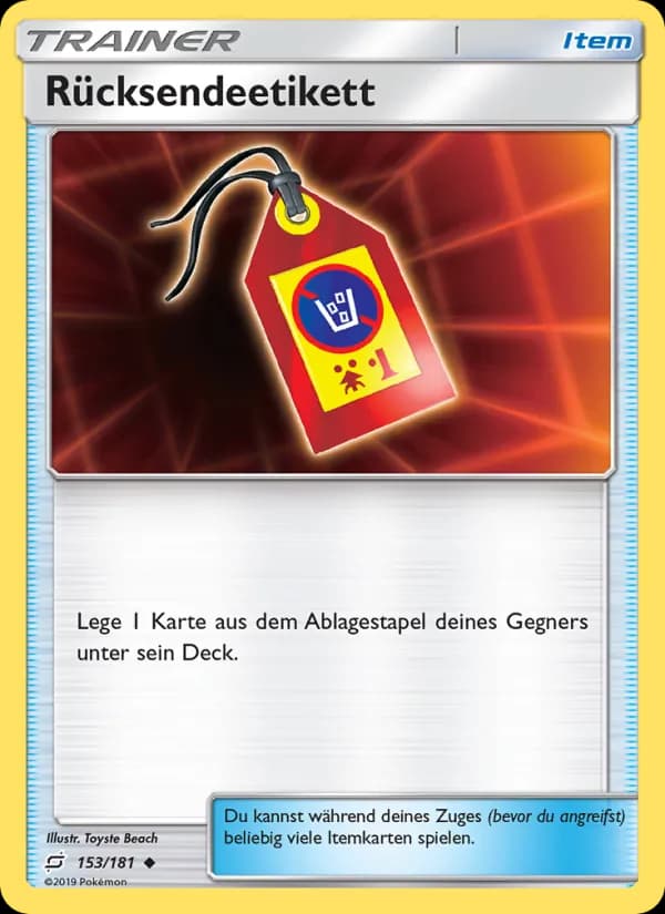 Rücksendeetikett card in German