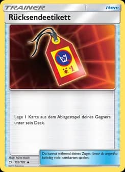 Rücksendeetikett card in German