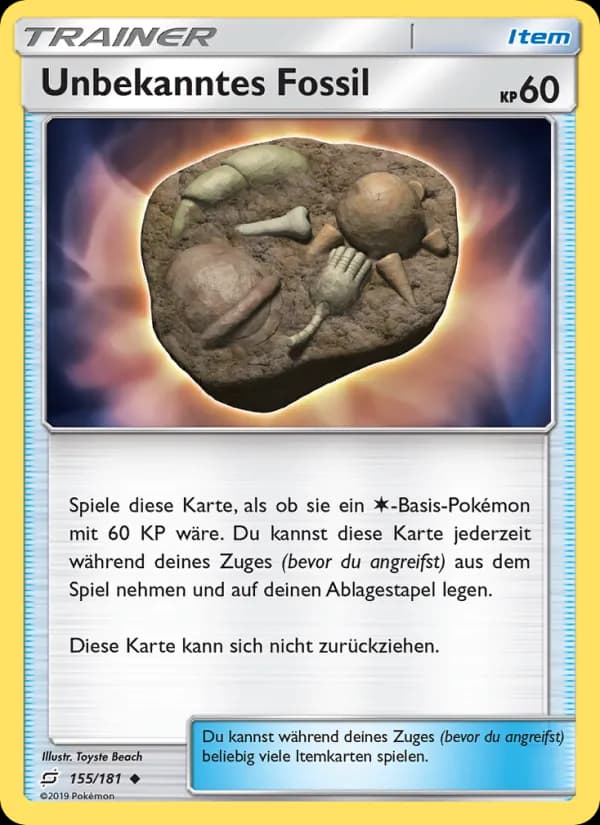 Unbekanntes Fossil card in German