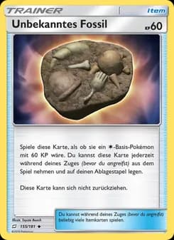 Unbekanntes Fossil card in German