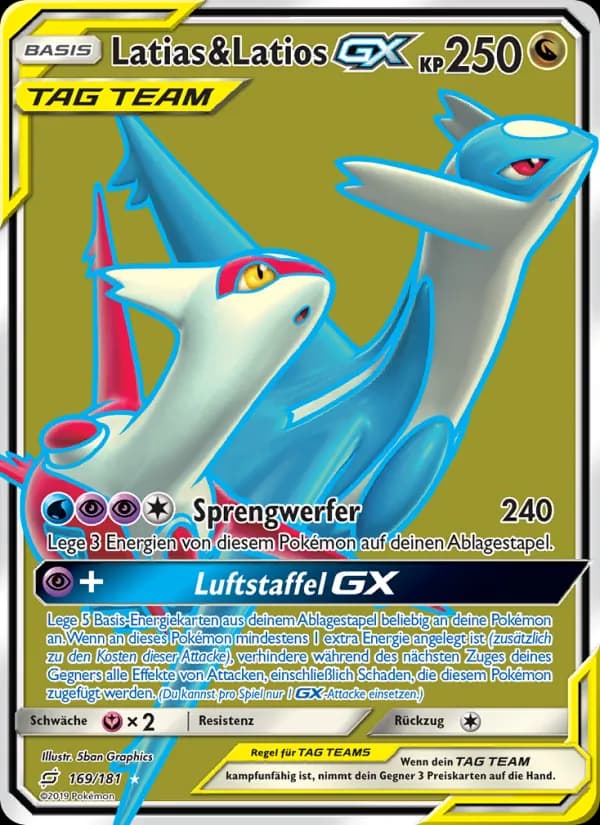 Latias & Latios GX card in German