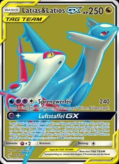 Latias & Latios GX card in German