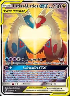 Latias & Latios GX card in German