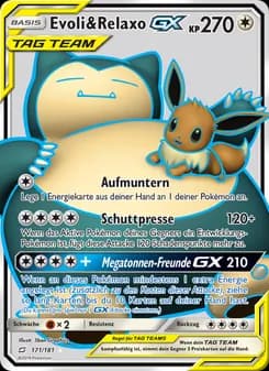 Evoli & Relaxo GX card in German