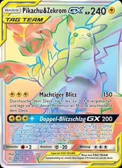 Pikachu & Zekrom GX card in German