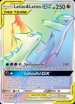 Latias & Latios GX card in German
