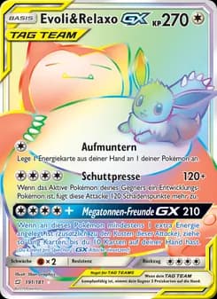Evoli & Relaxo GX card in German