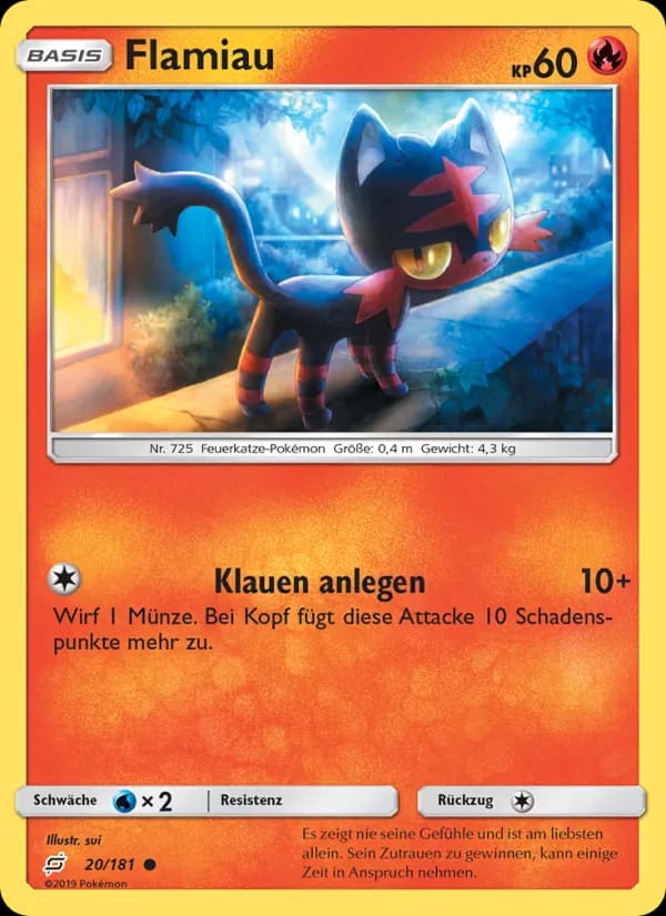 Flamiau card in German