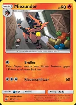 Miezunder card in German