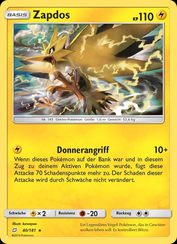Zapdos card in German