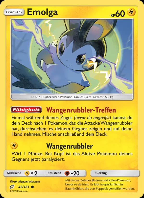 Emolga card in German