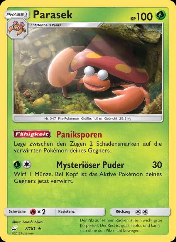 Parasek card in German