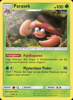 Parasek card in German