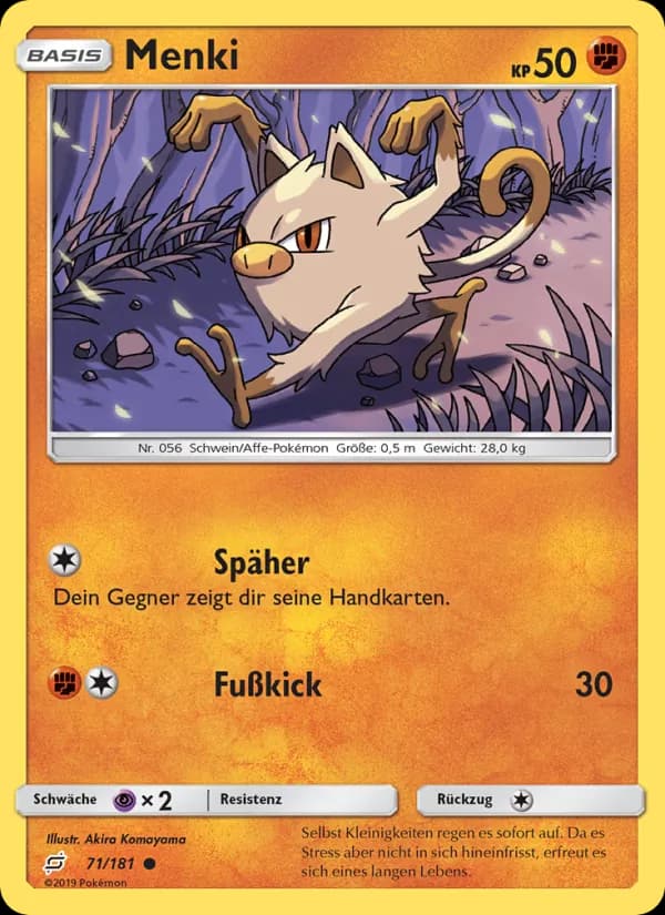 Menki card in German