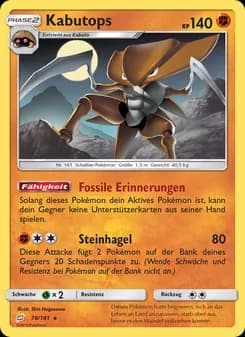 Kabutops card in German