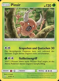 Pinsir card in German