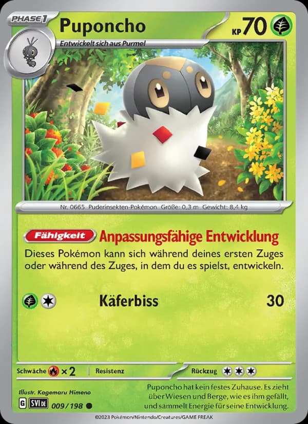 Puponcho card in German