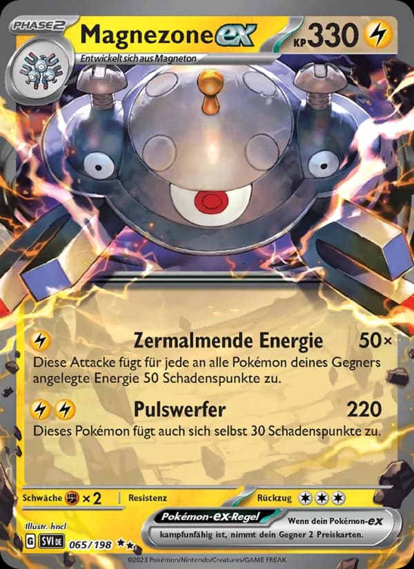 Magnezone-ex card in German