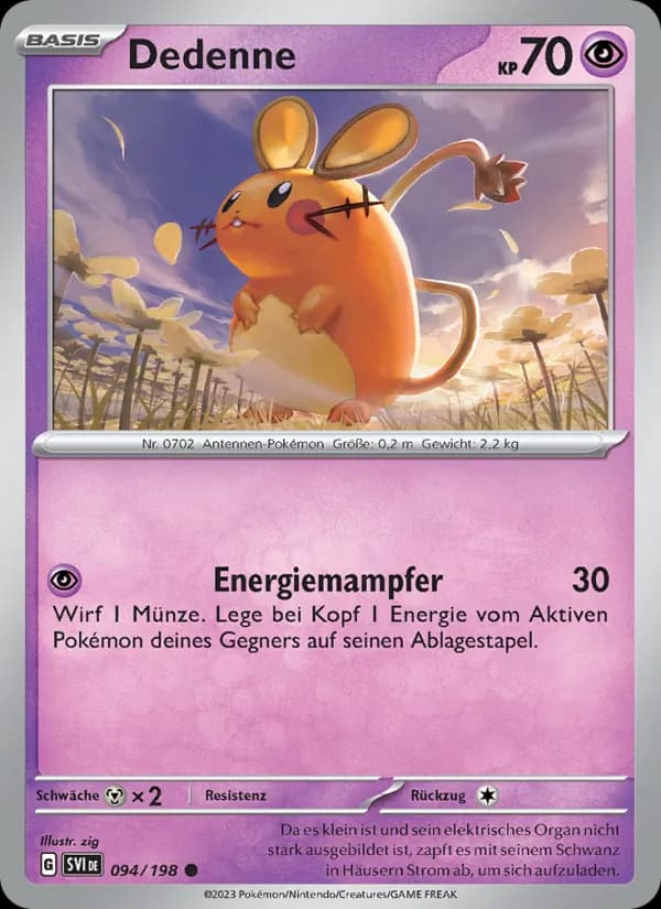 Dedenne card in German