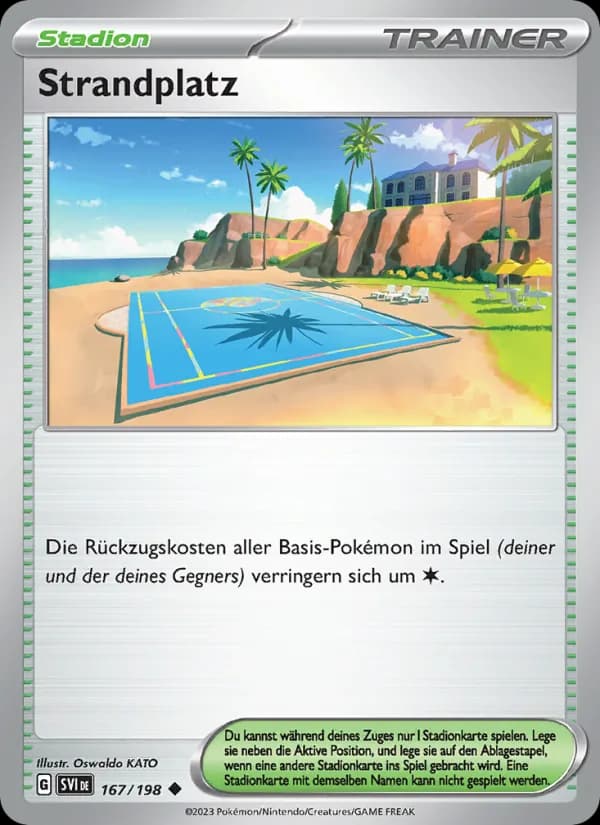 Strandplatz card in German