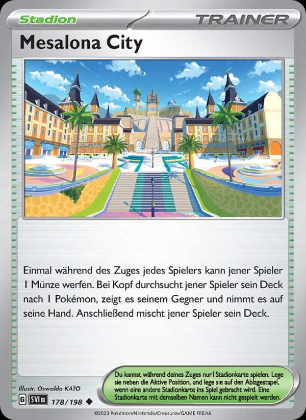 Mesalona City card in German