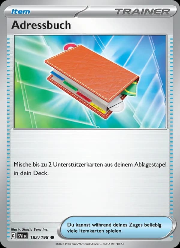 Adressbuch card in German