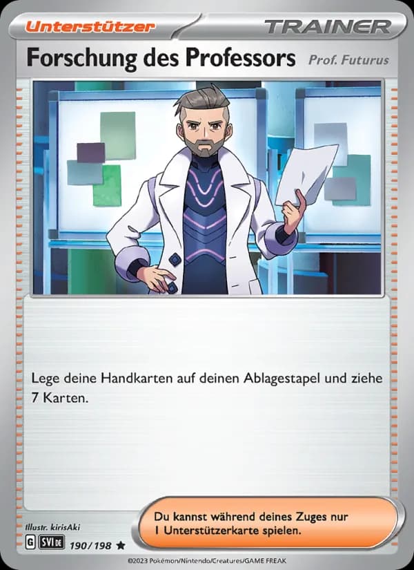 Forschung des Professors card in German