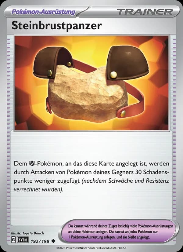 Steinbrustpanzer card in German