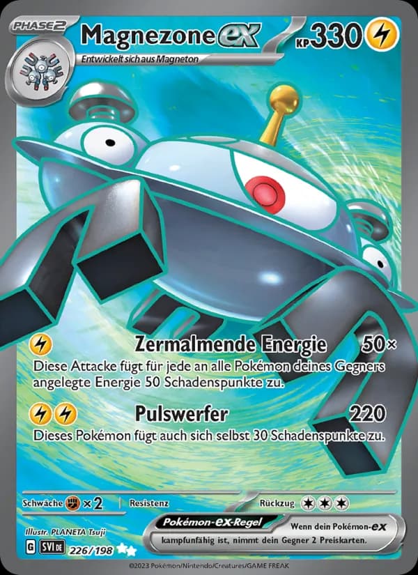 Magnezone-ex card in German